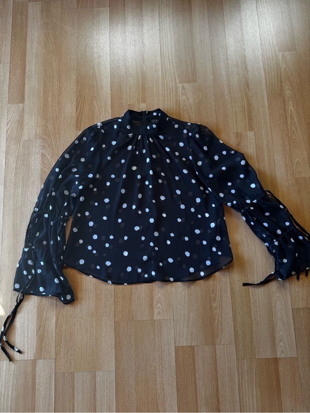 Topshop Black Polka Dot Blouse